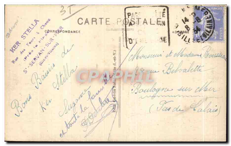 Les Bords de la Rance – St-Servan-sur-Mer – G. F. – n°1238 — Verso