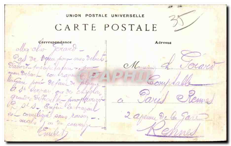 CPA Saint Servan Les Bes Sablons Etude de Vague Cote d Emeraude — Verso