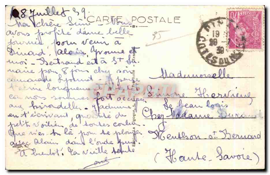 Dinard — L'Île de la Vierge et Saint-Servan, vue prise de la Vicomté — Achterkant