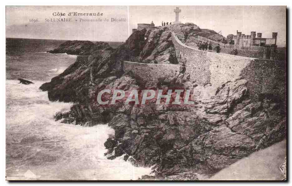 CPA Cote d Emeraude St Lunaire Promenade