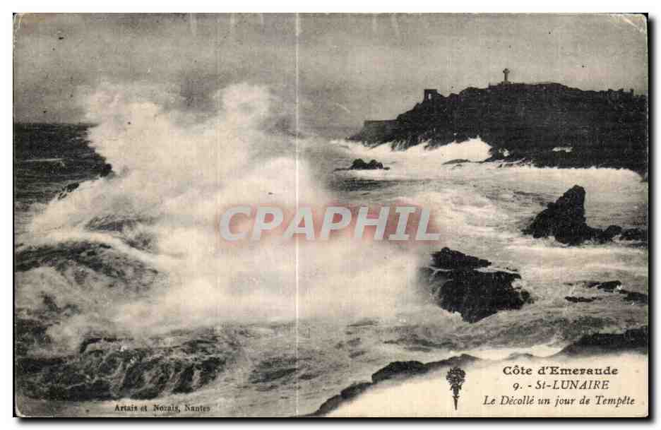CPA Cote d Emeraude St Lunaire Le Decolle un jour de Tempete