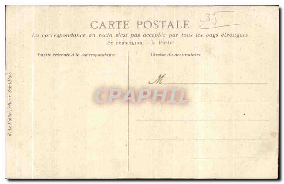 CPA Cote d Emeraude Saint Lunaire La Grotte des Sirenes — Verso