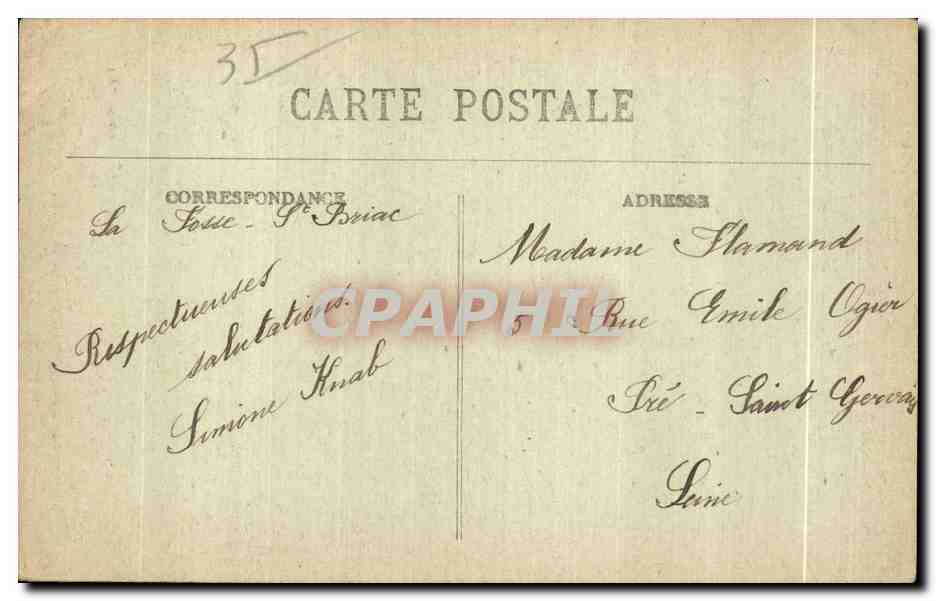 CPA Cote d Emeraude Environs de Dinard Saint Lunaire Le Decolle Le Trou au Chat — Verso
