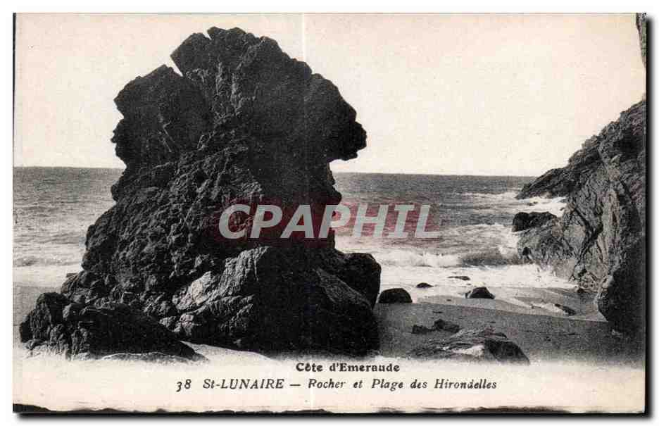 CPA St Lunaire Rocher et Plage des Hirondelles Cote D Emeraude