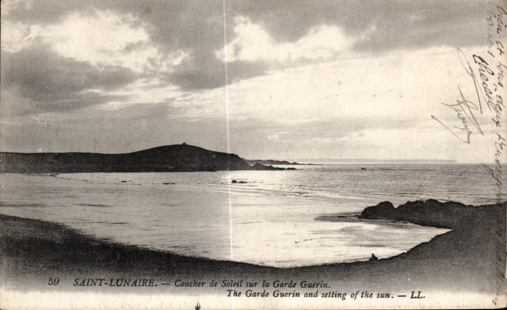 CPA Saint Lunaire Coucher de Soleil sur la Gorde Guerin The Garde Guerin and Setting of the Sun
