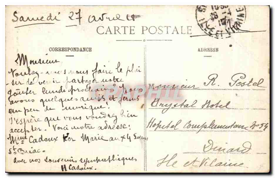 CPA Saint Lunaire Cote D Emeraude Environs de Dinard La Grotte des Hirondelles Collection Germais  — Verso