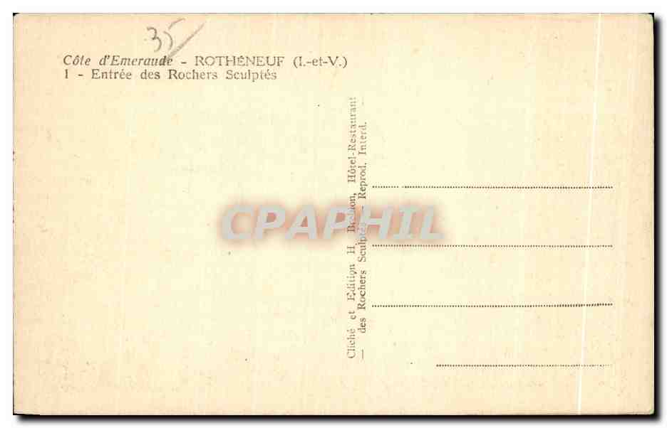 Côte d'Emeraude — Entrée des Rochers Sculptés — Édition H. Béclon — Reverso