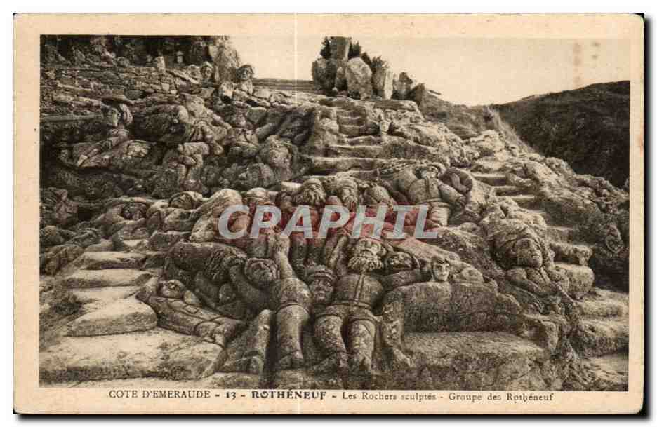 Côte d'Émeraude - 13 - Rothéneuf - Les Rochers sculptés - Groupe des Rothéneuf