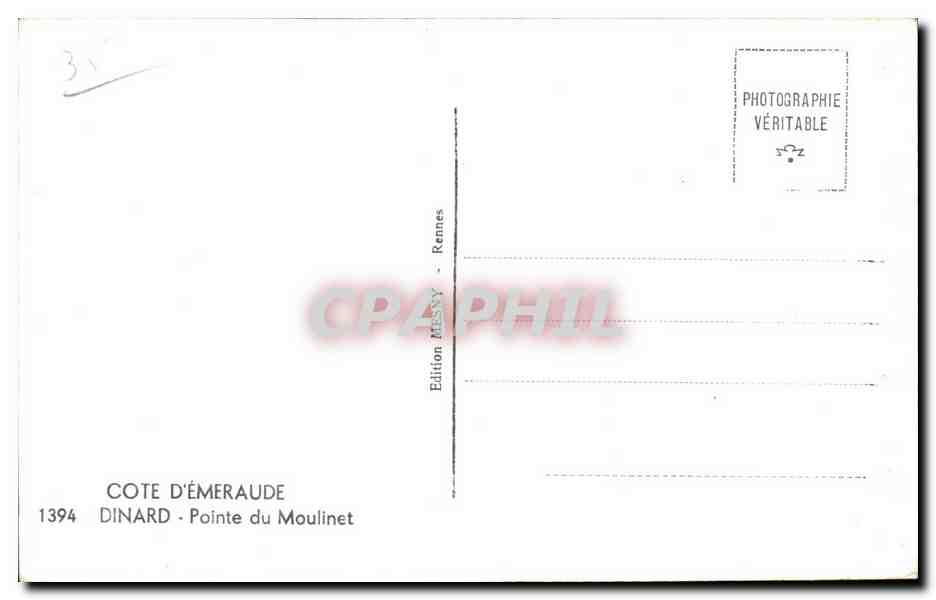 CPA Cote D Emeraude Dinard Pointe du Moulinet — Rückseite