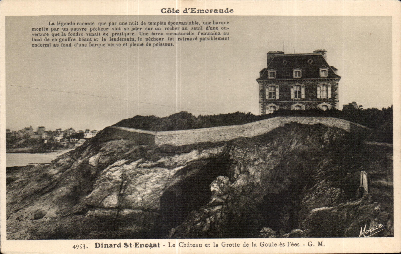 Dinard-St-Enogat — Le Château et la Grotte de la Goule-ès-Fées — G. M. — Côte d'Emeraude