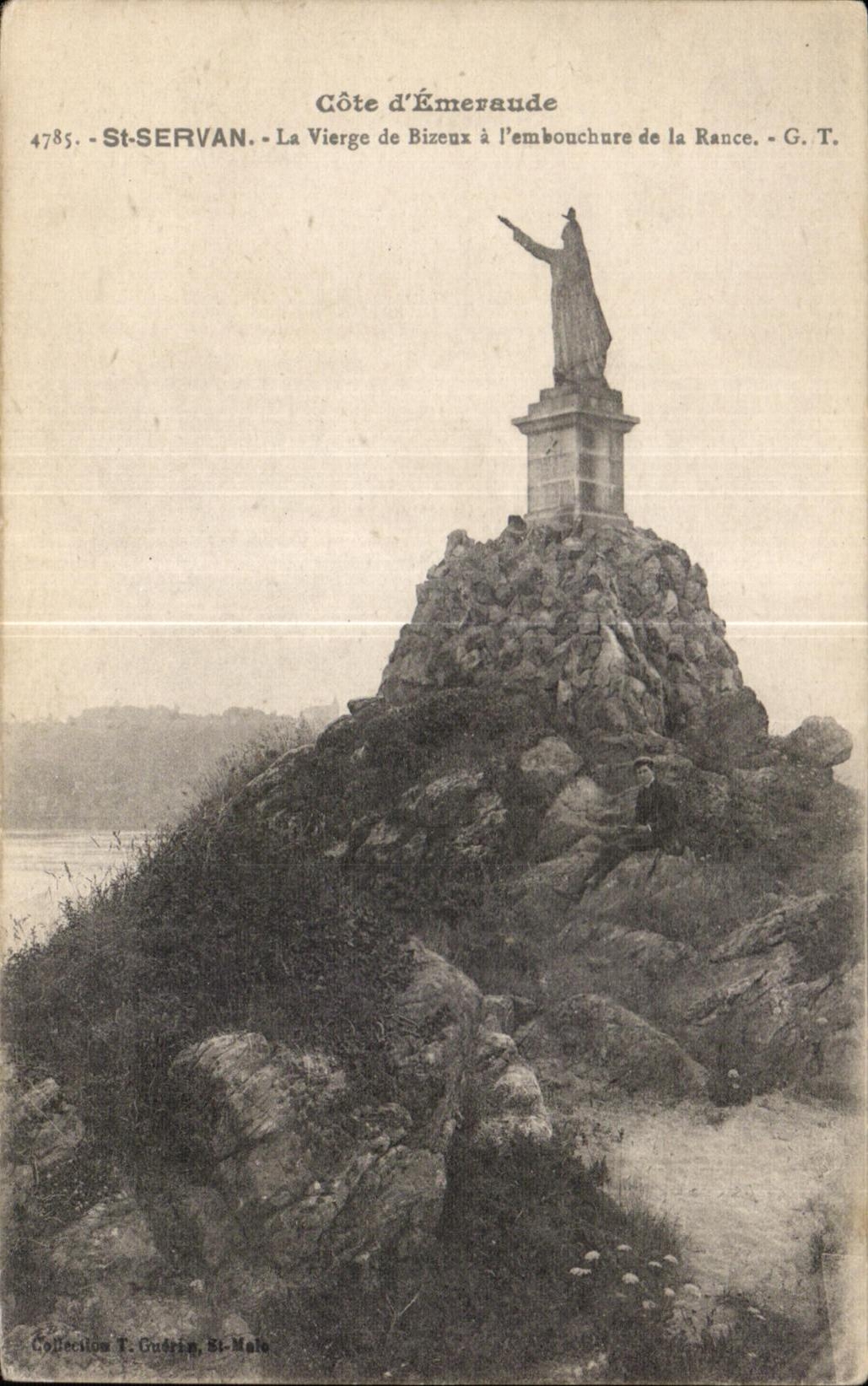 St-SERVAN - La Vierge de Bizeux à l'embouchure de la Rance - G.T. - Collection T. Guguen, St-Malo