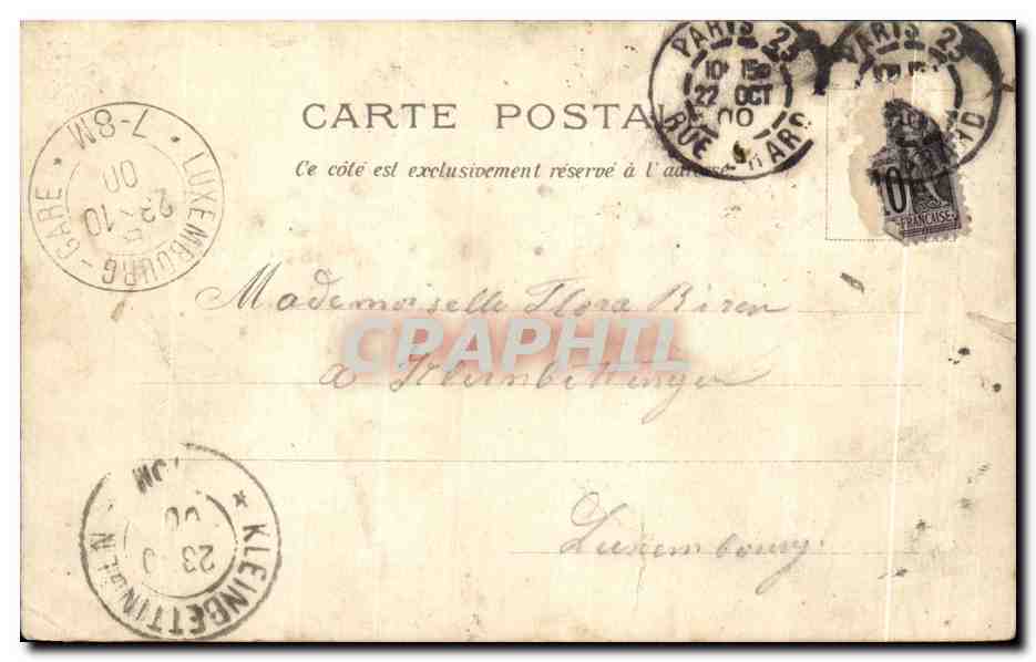 CPA Exposition Univiverselle de Paris Les Pavillons D Jtalie Ottman Etats Unts Autriche et Bosnie — Rückseite