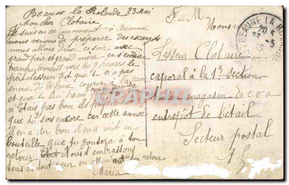 CPA Fantaisie Femme Mes Pensees sont pour toi et j attends patiemment ton retour alorieux Militaria  — Verso