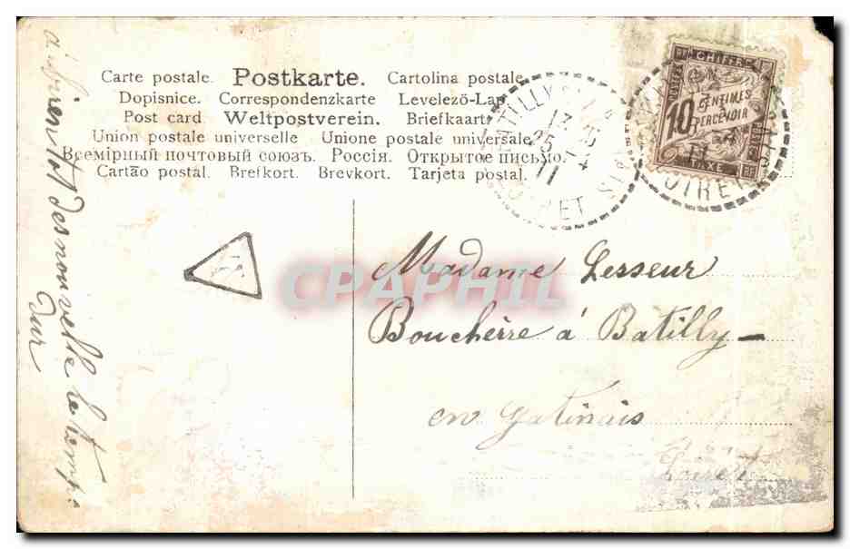 CPA Fantaisie Maison et fleurs  — Rückseite