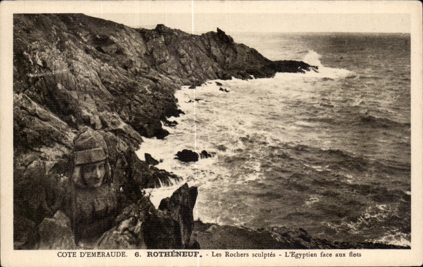 Côte d'Émeraude. 6. Rothénéuf — Les Rochers sculptés — L'Égyptien face aux flots