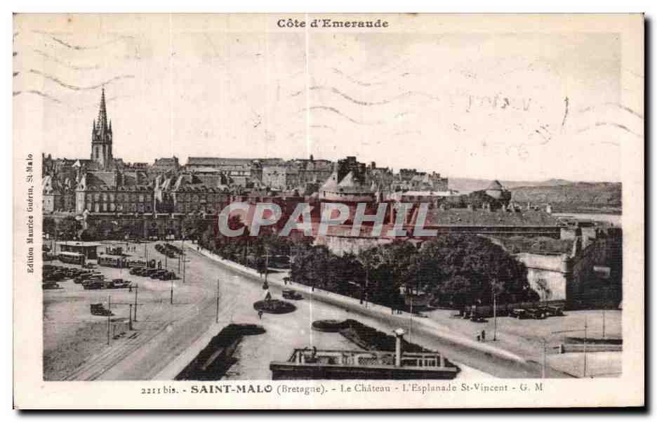 Saint-Malo (Bretagne) — Le Château - L'Esplanade St-Vincent — Édition Maurice Guérin, n° 2211 bis
