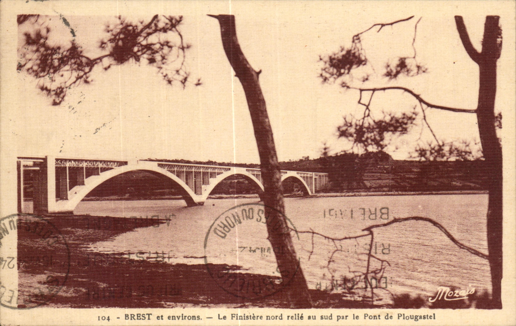 CPA Brest et Environs Le Finistere nord relie au sud Par le pont de Plougastel