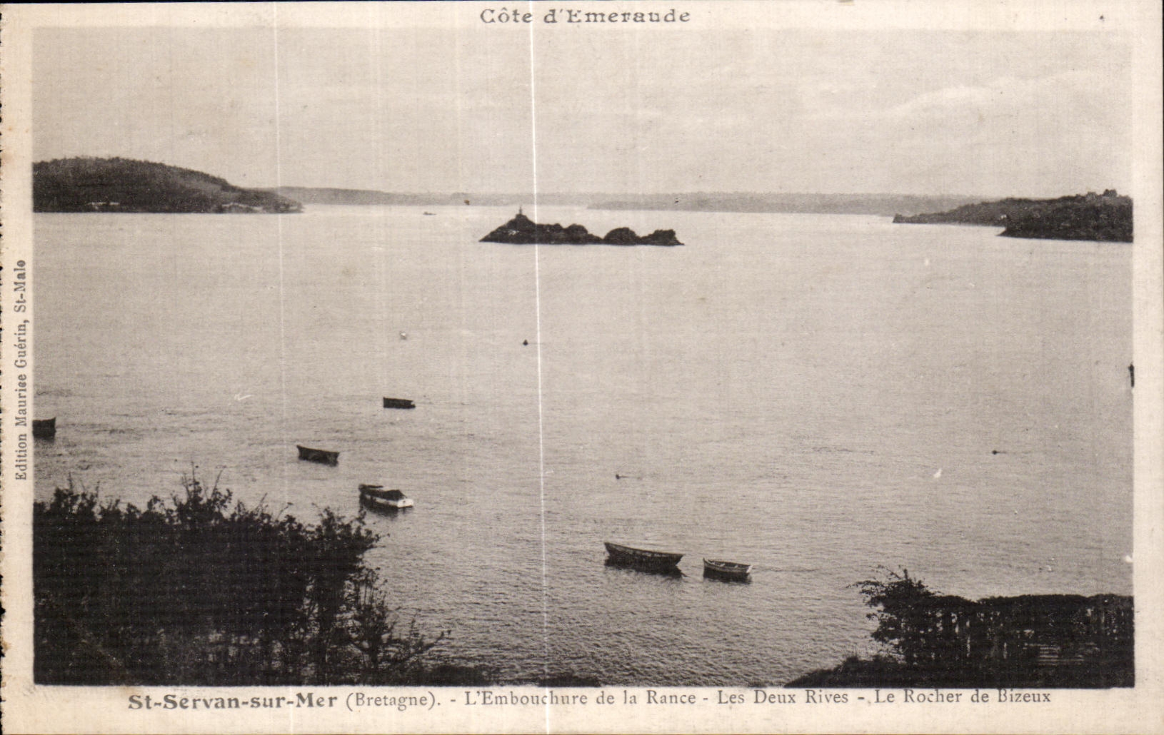 St-Servan-sur-Mer (Bretagne) — L'embouchure de la Rance, Les Deux Rives, Le Rocher de Bizeux — Édition Maurice Guérin, St-Malo