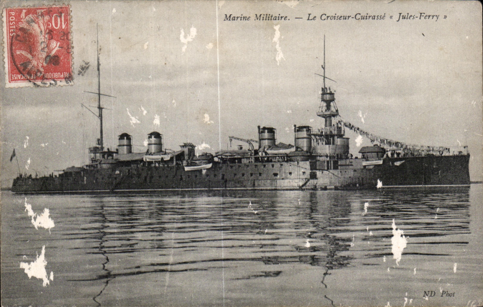 CPA Marine Militaire Le Croiseur Cuiseur Cuirasse Bateau 