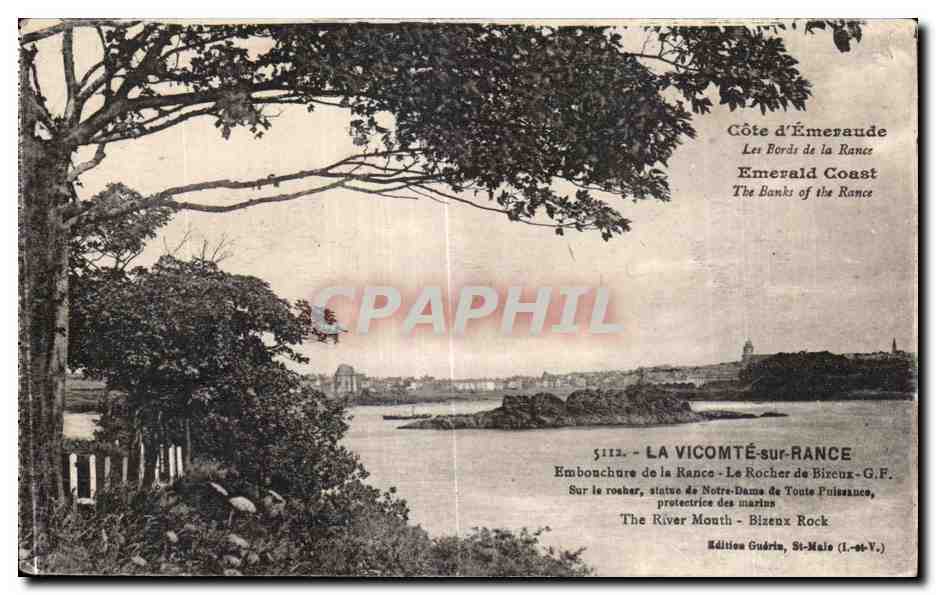 La Vicomté-sur-Rance — Embouchure de la Rance, Le Rocher de Bizeux — Édition Guérin, St-Malo (L.-et-V.)