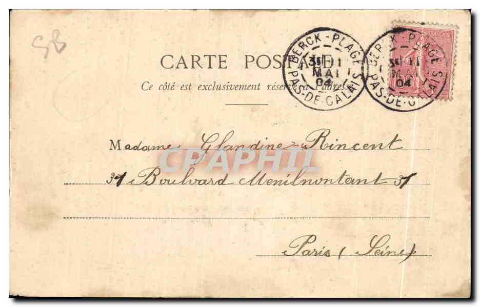 CPA Hopital Maritime de Berck sur Mer — Rückseite