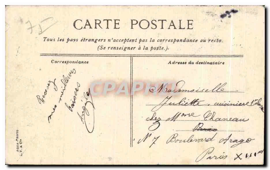 CPA Paris Le Trocaddro — Verso