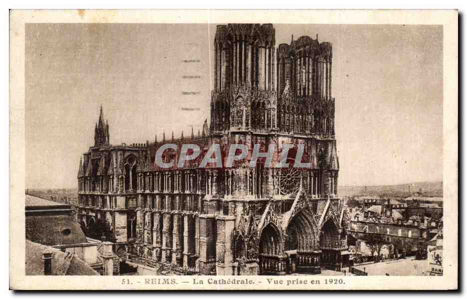 Reims — Die Kathedrale — Aufnahme aus dem Jahr 1920 — A. Quentinet, n°51