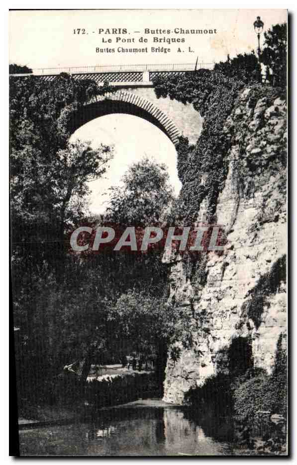 CPA paris Buttes Chaumont Le Pont de Briques Buttes chaumont Bridge