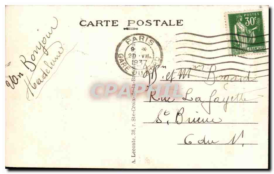 CPA paris Buttes Chaumont Le Pont de Briques Buttes chaumont Bridge — Verso