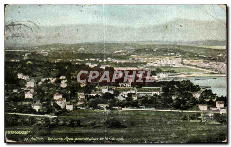 CPA Antibes Vue sur les Alpes prise du phare de la Garoupe 