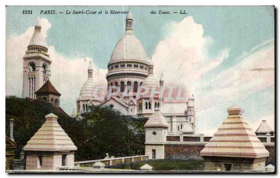 CPA Paris Le Sacre Coeur et le Reservoir