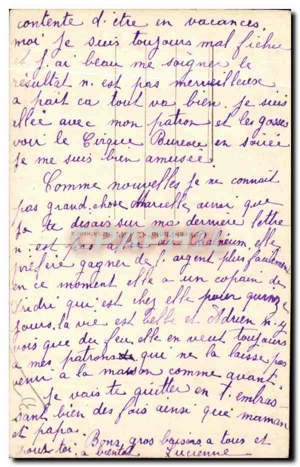 Dinard — Vue vers le Fort de Harbour et l'Île de Cézembre — Éditeur A.S. — Verso