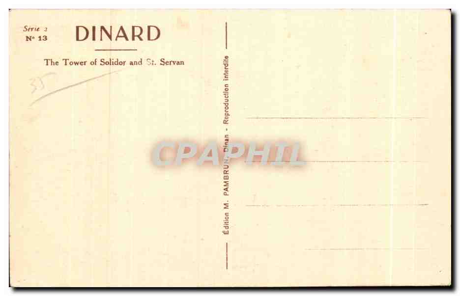 Dinard-la-Vicomté — Tour Solidor et St-Servan — Édition M. Pambrun — Reverso