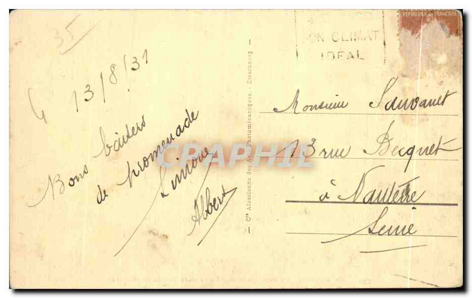 Dinard - La Promenade des Alliés et la Pointe du Moulinel — CPA n°50, éditeur Albert, Dinard — Verso