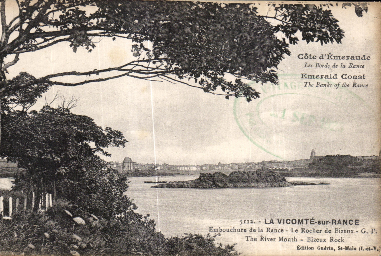 La Vicomté-sur-Rance — Embouchure de la Rance - Le Rocher de Bizeux — Édition Guérin, St-Malo (I.-et-V.)