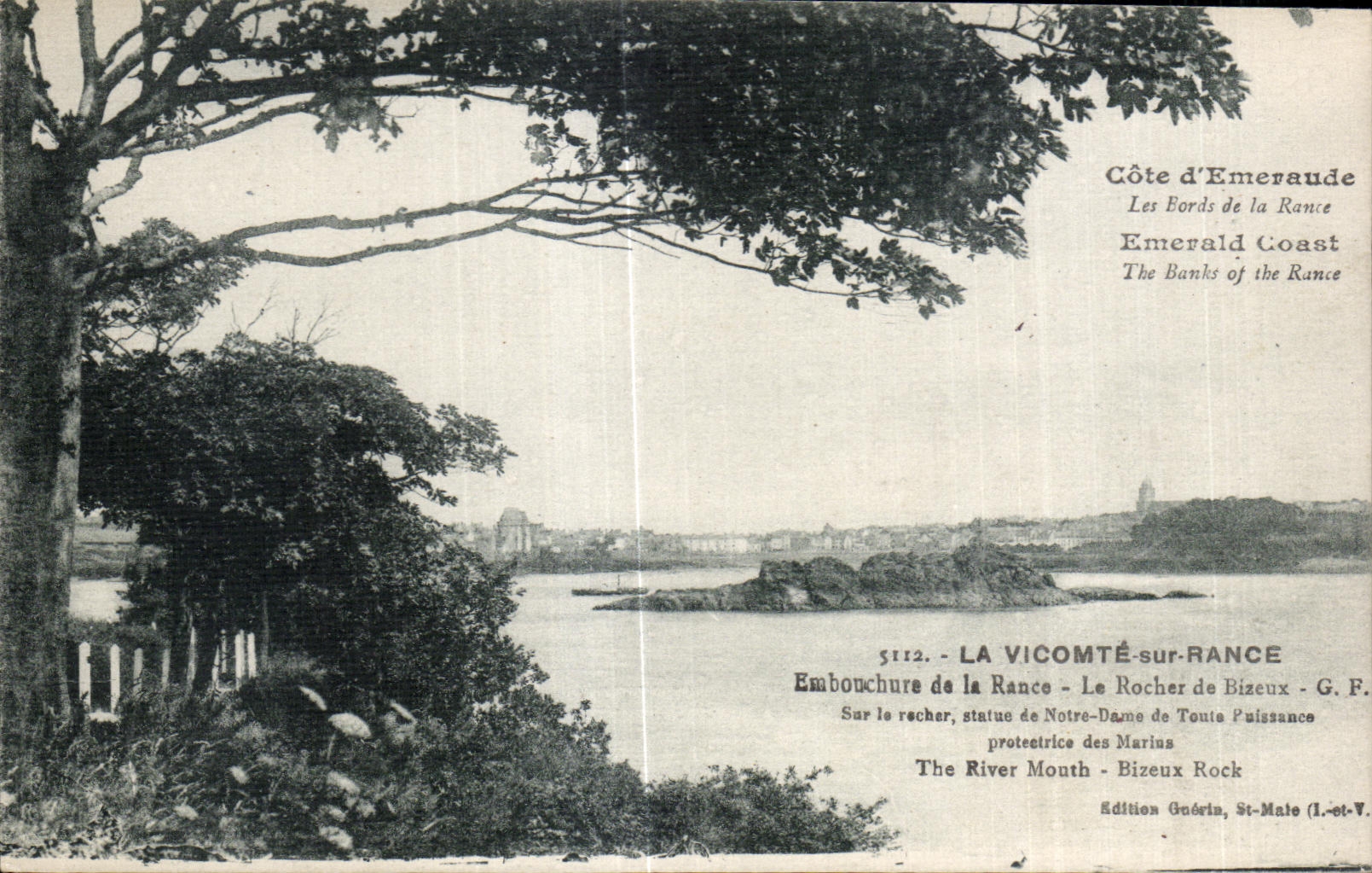Mündung der Rance — Der Felsen von Bizeux — G.F. — Edition Guérin, St-Male (L.-st-V.)