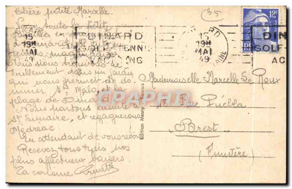 CPA Dinard Entree de la Plage et la Malouine — Reverso