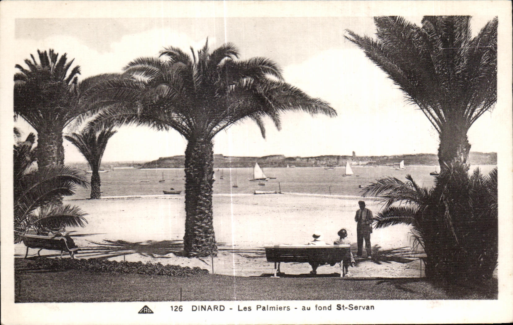 Dinard - Les Palmiers - au fond St-Servan — éditeur R. Le Malo, n° 126