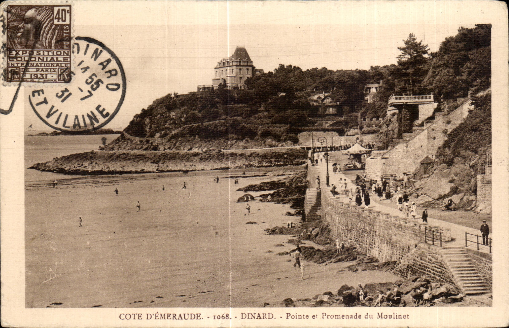 Côte d'Émeraude - Dinard - Pointe et Promenade du Moulinet — Exposition Internationale Paris 1908