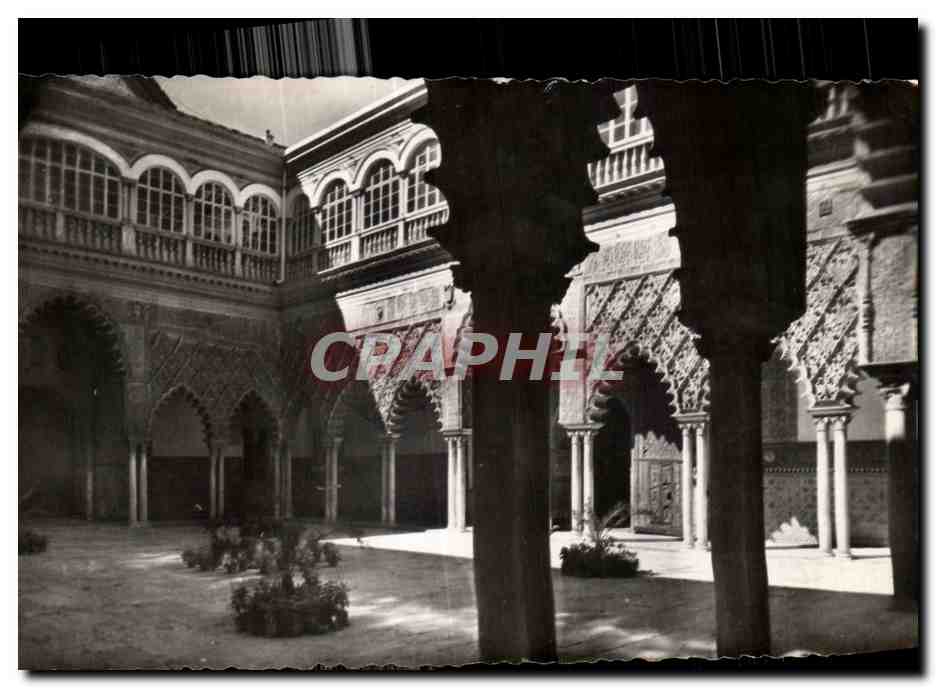 Seville — Reales Alcázares: Patio de las Doncellas — Héliotipia Madrid