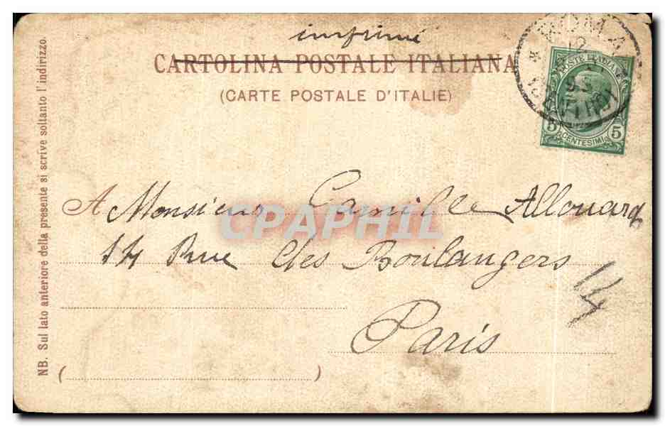 CPA Roma Trinita De Monti — Rückseite