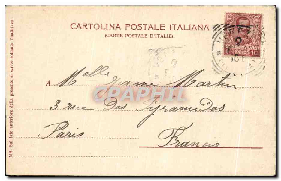 CPA Venezia Canal Grando dall Accadomis — Rückseite