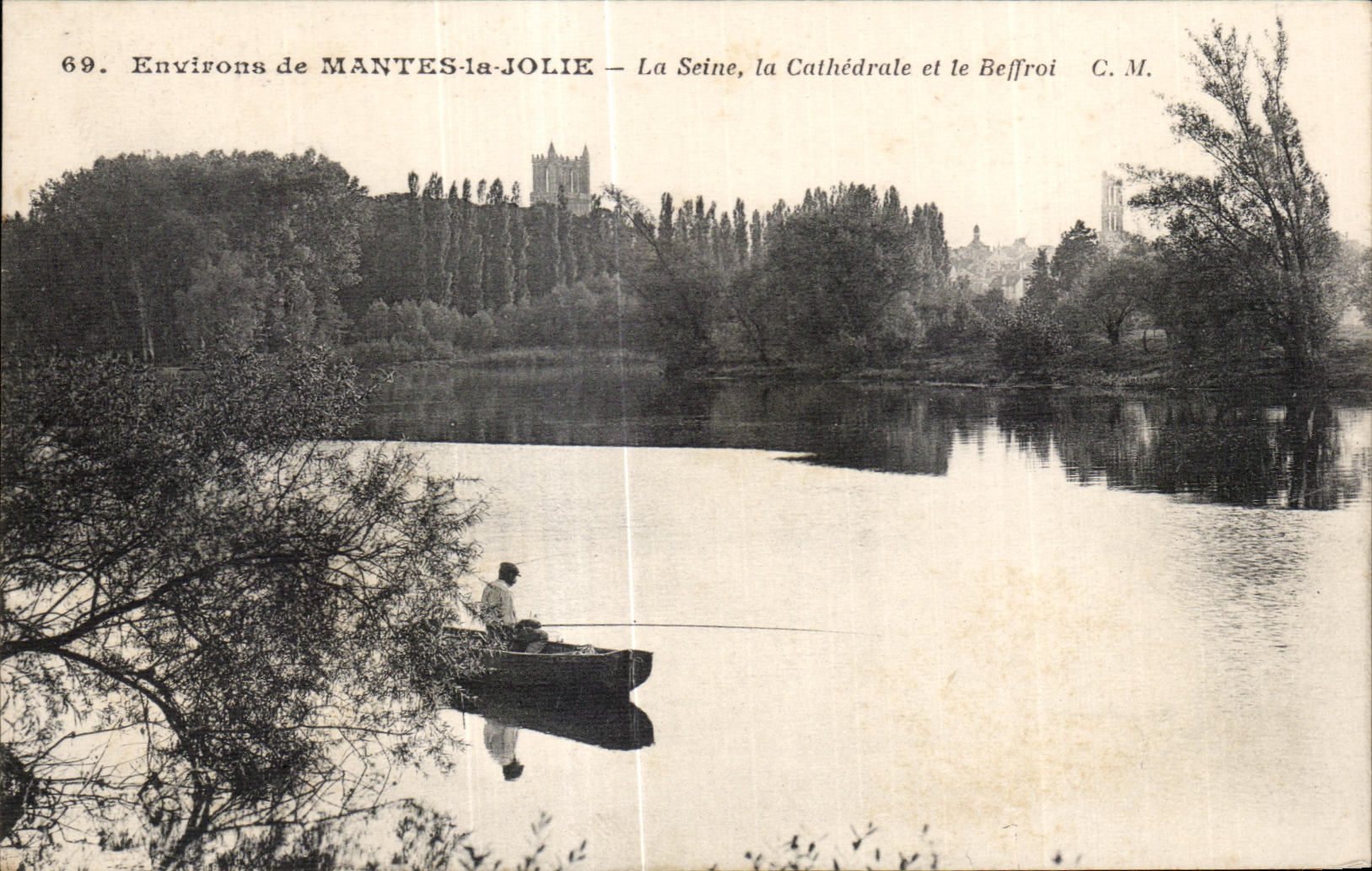 Environs de MANTES-la-JOLIE — La Seine, la Cathédrale et le Beffroi — C.M.