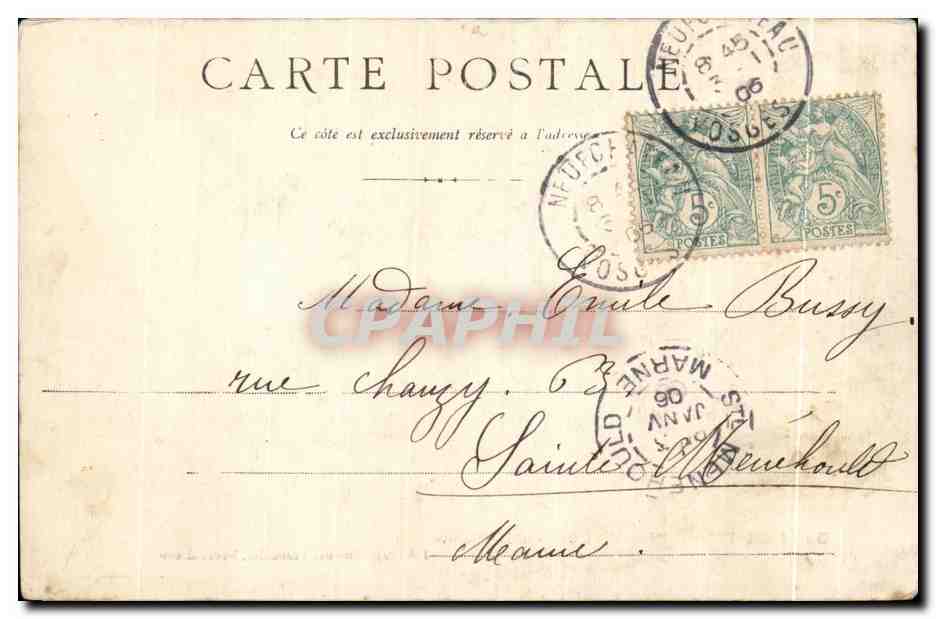 CPA Neufchateau Pont de la Monthe — Rückseite
