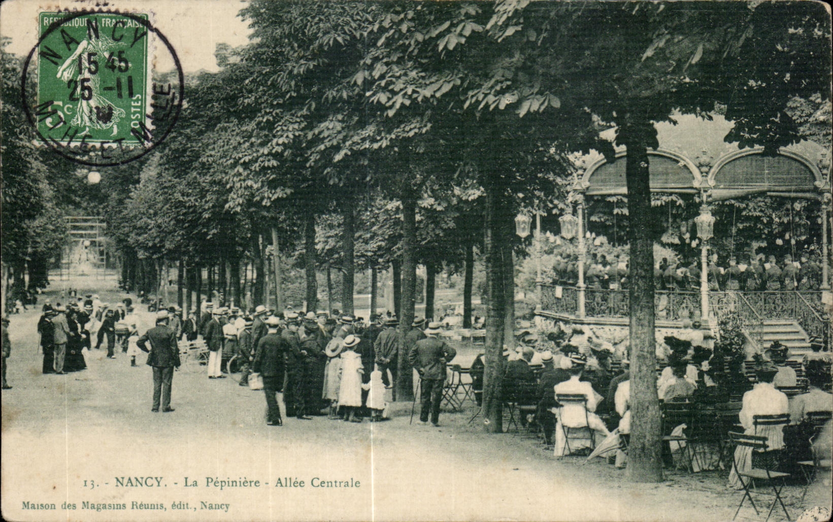 Nancy - La Pépinière - Allée Centrale — Maison des Magasins Réunis, édit., Nancy