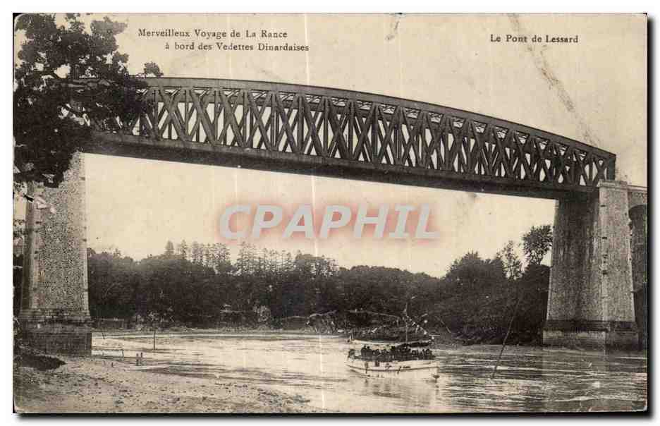 CPA Merveilleux Voyage de La Rance a bord des Vedettes Dinardaises Le Pont de Lessard