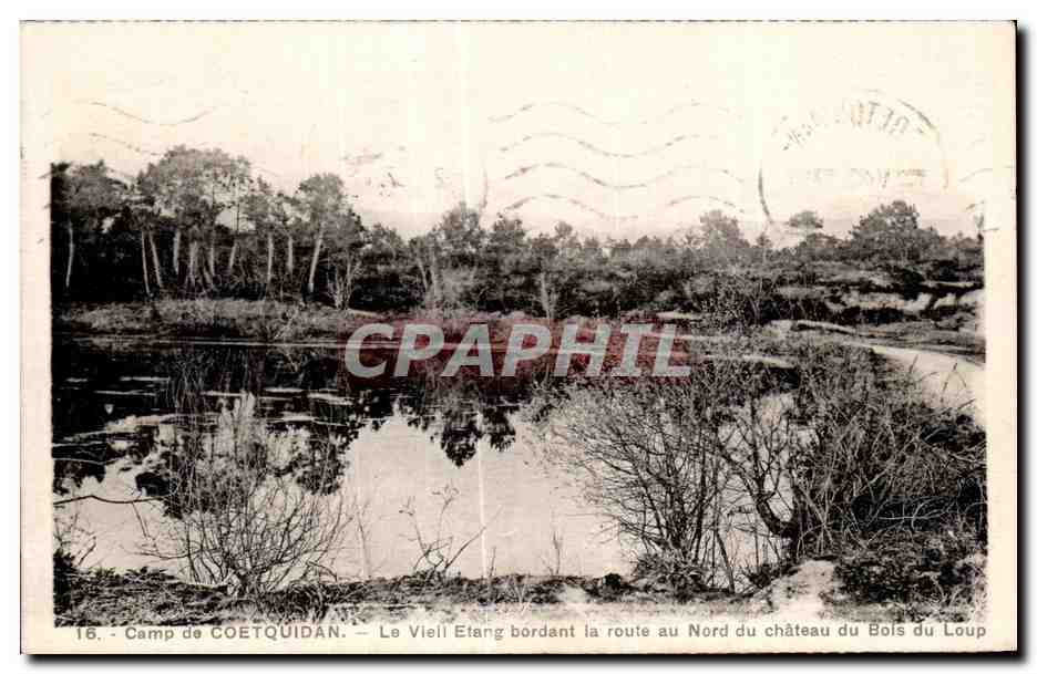 Camp de Coetquidan — Le Vieil Etang bordant la route au Nord du château du Bois du Loup