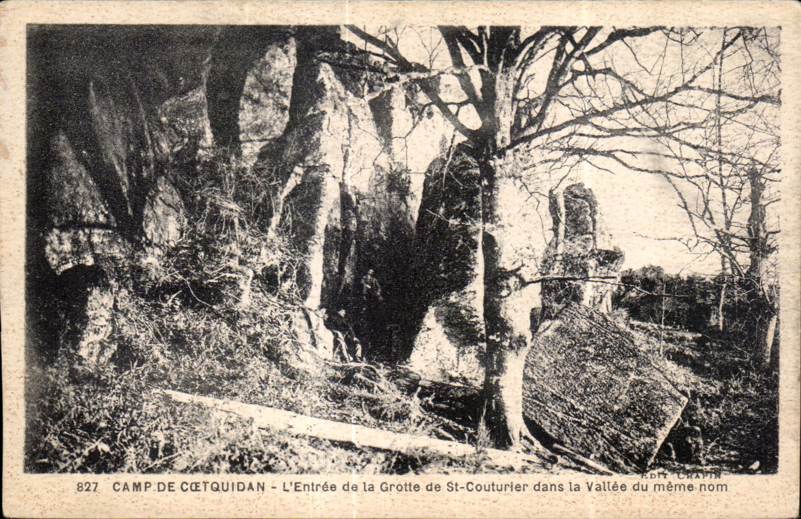 Camp de Cétquidan — L'Entrée de la Grotte de St-Couturier dans la Vallée du même nom — Édit Chapin, n° 827
