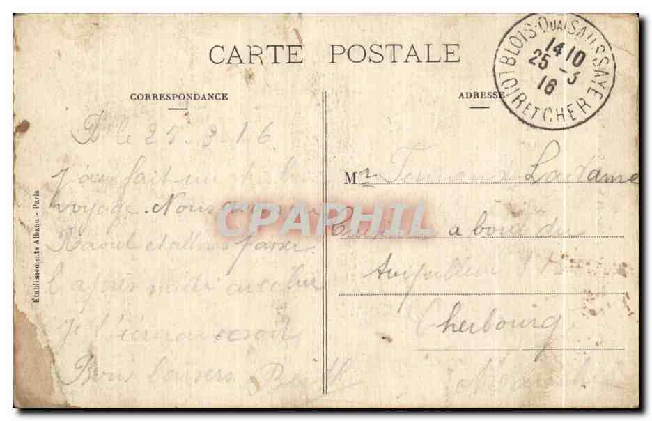 CPA Blois L Escalier de la Denis Papin — Verso