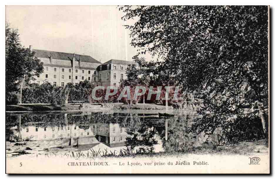 CPA Chateauroux Le Lycee vue prise du Jardin Public